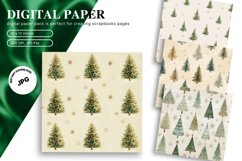 Christmas Tree Background Pattern Digital Paper Wallpaper_17 Product Image 1