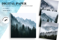 Snow Forest Background Christmas Pine Tree Wallpaper_2 Product Image 1