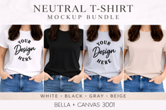 Bella Canvas 3001 Mockup | Neutral T-Shirt Mini Bundle Product Image 1