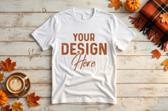 Autumn Bella Canva T-Shrit Mockup, White T Shirt Mockups JPG Product Image 1