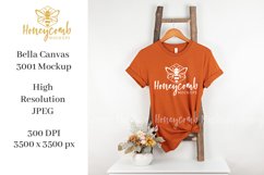 Autumn Bella Canvas 3001 Mockup | Hanging T-Shirt Mockup Product Image 1