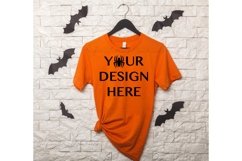 Bella Canvas 3001 Burnt Orange shirt Halloween mockup Product Image 1