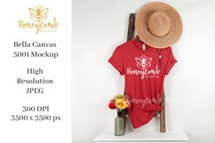 Canvas Red Bella Canvas 3001 Mockup | Boho Hanging T-Shirt Product Image 1