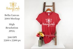 Canvas Red Bella Canvas 3001 Mockup | Hanging T-Shirt Mock Product Image 1
