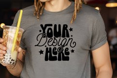 Bella Canvas 3001 Mockup, Bella Canvas Deep Heather Mockup, Product Image 1