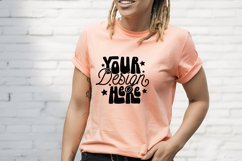 Bella Canvas 3001 Mockup, Bella Canvas Heather Peach Shirt Product Image 1