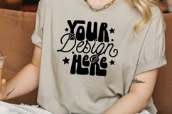 Bella Canvas 3001 Mockup, Bella Canvas Heather Stone Shirt, Product Image 1