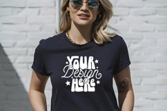 Bella Canvas 3001 Mockup, Bella Canvas Navy Shirt Mockup, Product Image 1