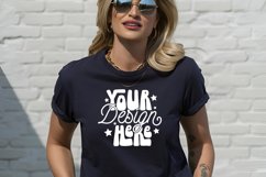 Bella Canvas 3001 Mockup, Bella Canvas Navy Shirt Mockup, Product Image 1