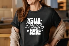 Bella Canvas 3001 Mockup, Dark Grey Heather 3001, Dark Grey Product Image 1