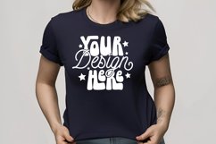 Bella Canvas 3001 Navy, Navy T-shirt Model Mockup, Womens Product Image 1