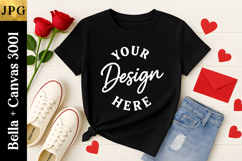 Bella Canvas 3001 Black Valentine Mockup