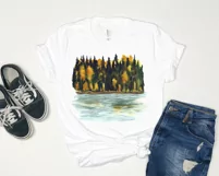 Watercolor autumn landscape clipart. Fall Sublimation PNG Product Image 5