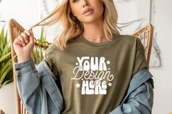 Bella Canvas Heather Olive Mockup, Heather Olive Mockup, Product Image 1