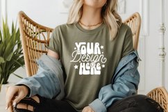 Bella Canvas Heather Olive Mockup, Heather Olive Mockup, Product Image 1