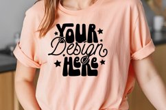Bella Canvas Heather Peach Shirt Mockup, Bella Canvas 3001 Product Image 1
