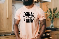 Bella Canvas Heather Peach Shirt Mockup, Bella Canvas 3001 Product Image 1