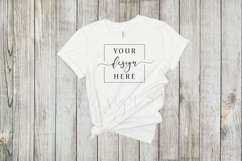 Plain white Bella Canvas 3001 tshirt Mockup rustic farmhouse Product Image 1