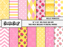 Beauty and the Best Digital Papers, princess designs Product Image 2