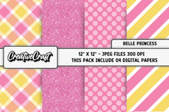 Princess Belle Digital Papers, scrapbook backgrounds designs Product Image 1