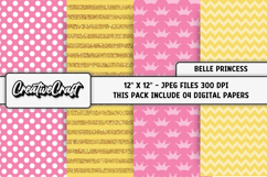 Princess Belle Digital Papers, scrapbook backgrounds designs Product Image 1