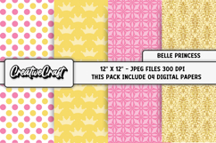 Princess Belle Digital Papers, scrapbook backgrounds designs Product Image 1