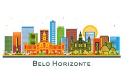Belo Horizonte Brazil city Skyline with Color Buildings. Product Image 1
