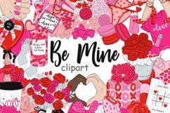 Be Mine CLIPART Love Heart Graphics for Planner PNG Product Image 1