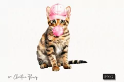 Valentine Bengal Cat PNG | Valentine's Day Clipart Product Image 1