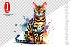 Bengal Cat Clipart - PNG File Product Image 1