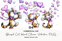 Bengal Cat Heart Chaser Valentine PNG Product Image 1