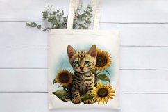 Kitten With Sunflowers Sublimation | Cute Bengal Baby Cat Product Image 2