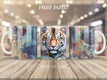 Bengal Tiger Mug Wrap Sublimation Designs, 3d Mug, Tiger Png