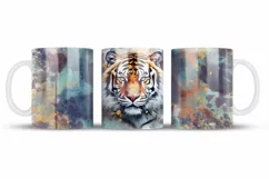 Bengal Tiger Mug Wrap Sublimation Designs, 3d Mug, Tiger Png