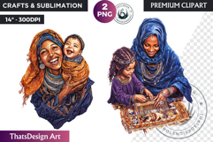 Berber Tuareg Woman Clipart Set, Sahara Nomad girl Product Image 1