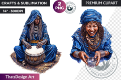 Berber Tuareg Woman Clipart Set, Sahara Nomad girl Product Image 1