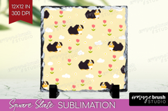 Bernese_Mountain Dog Slate PNG Cute Chibi Puppy Square Slate Product Image 1