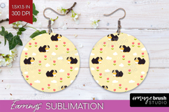 Bernese_Mountain Dog Round Earrings Cute Chibi Puppy PNG Product Image 1