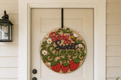 Summer Door Hanger SVG | Laser Cut Round Porch Sign Bundle Product Image 4