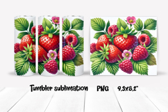 Strawberry tumbler sublimation | Summer tumbler wrap design Product Image 1