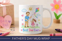 Best Dad Ever Mug Design, Fathers day mug wrap, dad mug png Product Image 1