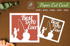 Best Dad Ever Paper Cut Card SVG Product Image 1