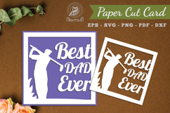 Best Dad Ever Paper Cut Card SVG Product Image 1
