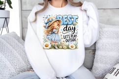 Best Day Little Girl Daisy Sublimation PNG Design File Product Image 2
