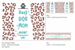 best dog mom ever sublimation with leopard print for tumbler and mug