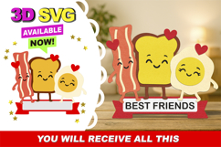 Best Friend Love topper 3D SVG Product Image 1