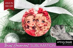 Valentine Girl Ornament PNG - BFF PNG Sublimation Product Image 1