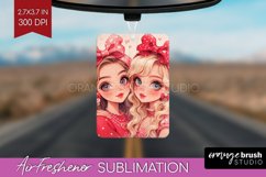 Valentine Girl Air Freshener PNG - BFF PNG Sublimation Product Image 1