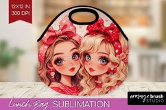 Valentine Girl Lunch Bag - BFF Lunch Bug PNG Sublimation Product Image 1