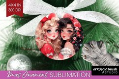 Valentine Girl Ornament PNG - BFF PNG Sublimation Product Image 1